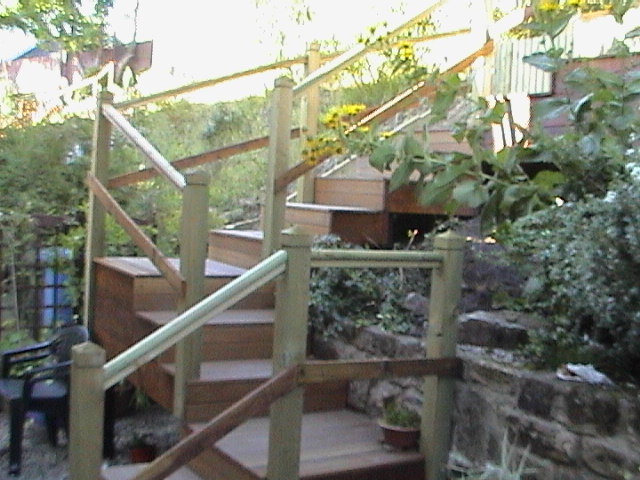 Steps constructed to give access to inaccessible garden (below)